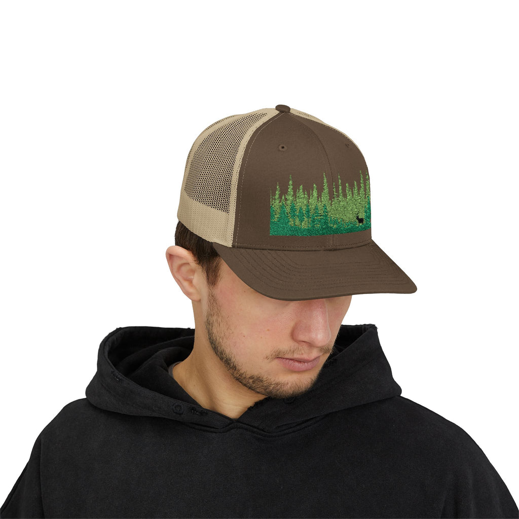 Elk in Forest Trucker Cap